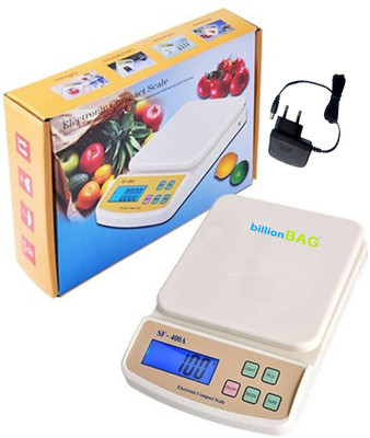 

Billionbag Durable Ultra Light Electronic Digital SF 400A with Adaptor 5 Kg Best Qualtiy Kitchen Use Weighing Scale(White)