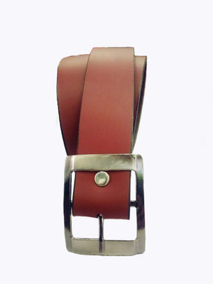 

DoubleF Men Casual, Party, Formal, Evening Tan Artificial Leather, Texas Leatherite Belt, Brown