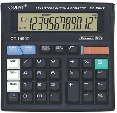 

Orpat OT-1400T Calculator Basic Calculator(12 Digit), Black
