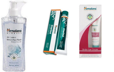 

Himalaya oil control lemon face wash 200 ml with clarina cream and under eye cream(Set of)
