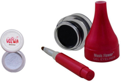 

Vozwa Silver Shimmer Powder and Music Flower Gel Eyeliner(Set of 2)