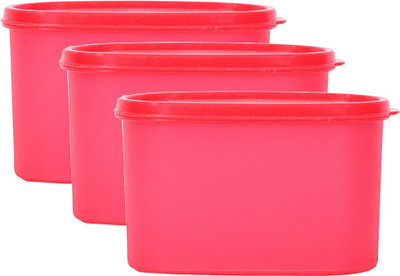 

Mahaware Microwaveable Space Saver 3PC - 1.2 L Plastic Grocery Container(Pack of 3, Red)