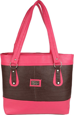 

Rekha Collection Hand-held Bag(Pink, Black), Black;pink