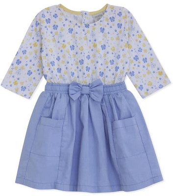 

Mini Klub Girls Midi/Knee Length Casual Dress(White, 3/4 Sleeve