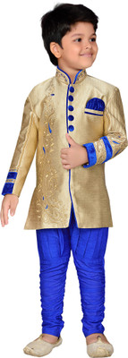 

AJ Dezines Boys Festive & Party Sherwani and Churidar Set(Blue Pack of 1