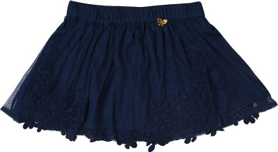 One Friday Short For Girls Casual Embriodered Cotton Nylon Blend(Blue, Pack of 123456, Navy