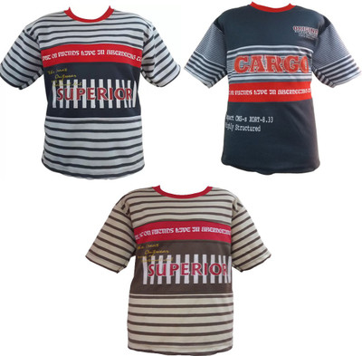 

Global Heart Boys Printed Cotton T Shirt(Multicolor, Pack of 3, Multicolour