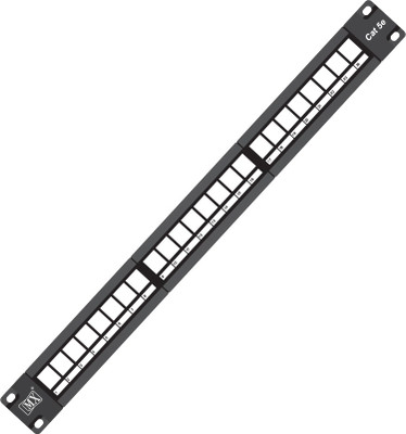 

MX 19" Rock Mount 24 Port RJ45 CAT5e Patch Panel Lan Network Without I/O Blank With Cable Management Lan Adapter(1000 Mbps)