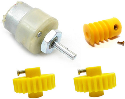 

NASA Tech 100 RPM DC Geared motor, Worm and 2 spur Gear set(Multicolor)