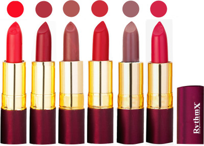 

Rythmx Dry Matte Lipstick Combo of 6 Pcs 25(Multicolor,)