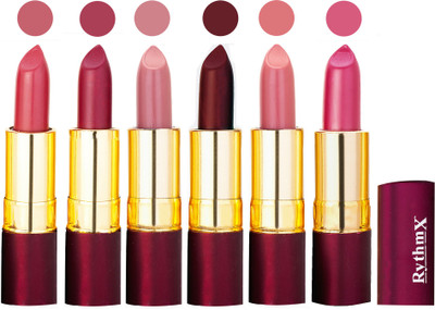 

Rythmx Dry Matte Lipstick Combo of 6 Pcs 12(Multicolor,)