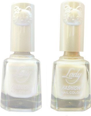 

Lady Fashion Colour Cap Insta Dry Nail polish (Evergreen Colours) White,Creamy White(Pack of 2)