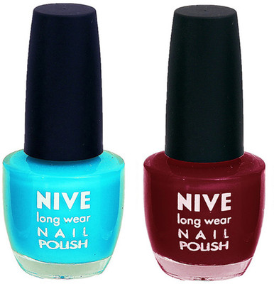 

Nive Colour Blast Nail Polish (Set of 2 Nail Polish) Blue,Red(Pack of 2)