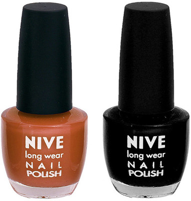 

Nive Colour Blast Nail Polish (Set of 2 Nail Polish) Brown,Black(Pack of 2)