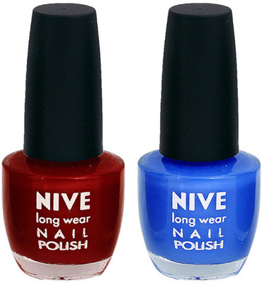 

Nive Colour Blast Nail Polish (Set of 2 Nail Polish) Red,Blue(Pack of 2)