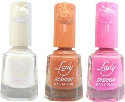 

Lady Fashion Colour Cap Insta Dry Nail polish (Evergreen Colours) White,Nude,Pink(Pack of 3)