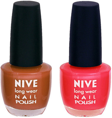 

Nive Colour Blast Nail Polish (Set of 2 Nail Polish) Brown,Pink(Pack of 2)