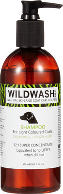 

WILDWASH For Light Colored Coats Whitening and Color Enhancing Chamomile, Lemon, Lime Dog Shampoo(300 ml)