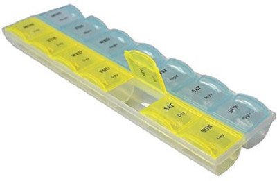 

Connectwide 7 Days 2 Layer Pillbox 7 day Mediplanner Medicine Organizer Storage Case Container Pill Box(Blue, Yellow)
