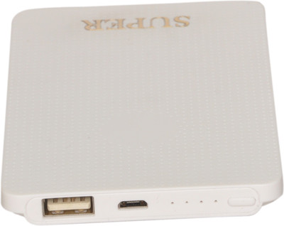 

SUPER 6000 mAh Power Bank (S5, Ultra Slim Fast charge Unique Model)(White, Lithium Polymer)