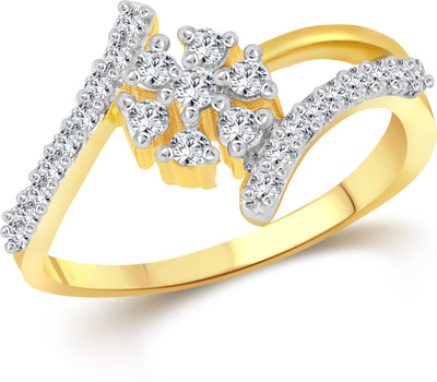 VIGHNAHARTA Creature Flora Alloy Cubic Zirconia 18K Yellow Gold Plated Ring