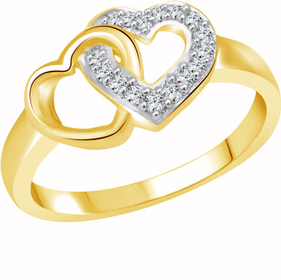 

Vighnaharta U & Me Heart Alloy Cubic Zirconia Gold-plated Plated Ring
