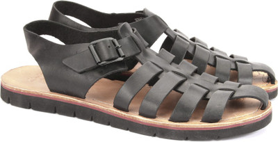 

Clarks Men Black Leather Sports Sandals