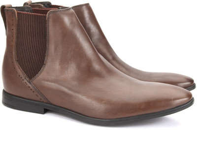 

Clarks Bampton Top Tan Leather Boots For Men(Tan