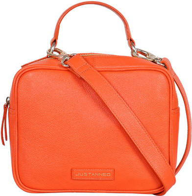 

Justanned Women Casual Orange Genuine Leather Sling Bag