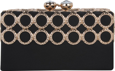 

Pink Rose Women Evening/Party Brown PU Clutch