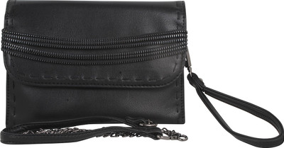 

Pink Rose Women Evening/Party Black PU Sling Bag