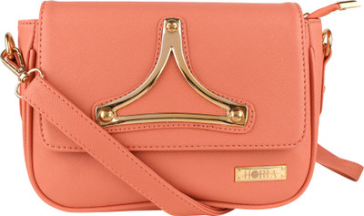 

Horra Women Casual Pink PU Sling Bag