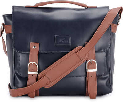 

Yelloe Men Blue PU Messenger Bag