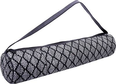 

JaipurSe Patchwork Large Printed Cotton with Pocket and Zipper 27" L x 9" D Fit Most Mat Size Carrier For Women & Men Light Weight Yoga Mat Bag(Black, Kit Bag)