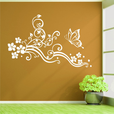 

Wall Guru  Home Décor wall Sticker(Pack of 1, White