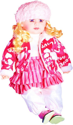 

ToyJoy Beautiful pink doll 52cm battery operated singing 5 rhymes poems - 52 cm(Pink)