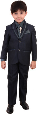 

Arshia Fashions Single Breasted Solid Boys Suit, Blue