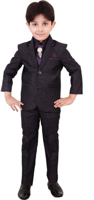 

Arshia Fashions Single Breasted Solid Boys Suit, Purple