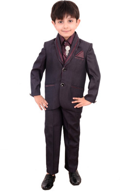 

Arshia Fashions Single Breasted Solid Boys Suit, Purple