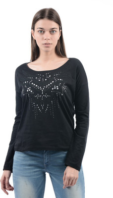 

Pepe Jeans Solid Women's Round Neck Black T-Shirt
