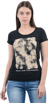

Pepe Jeans Printed Women' Round Neck Black T-Shirt