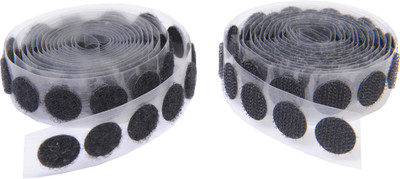 

Vardhman strong self adhesive back Hook And Loop Dot Fasteners 100 set , 18 mm ( 3/4 inch ) Stick-on Velcro(Black)