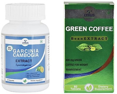 

LYRUS Garcinia Cambogia with Lyrus Green Coffee Bean Extract - 60 Capsules (Pack of 2)(60 No)