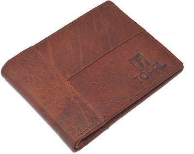 Toffil Men Brown Genuine Leather Wallet(8 Card Slots)