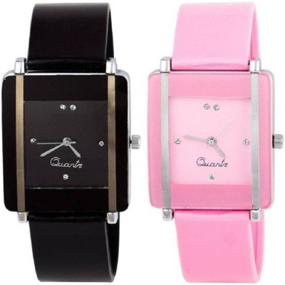 ReniSales SQUARE DIAL PINK BLACK COMBO FOR YOUR FASHION Watch  - For Women   Watches  (ReniSales)