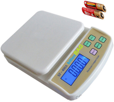 

Billionbag Fine Quality ABS SF 400A 5Kg With Battery with Diff. Weighting Units Digital Multi-Purpose Kitchen Weighing Scale(White)