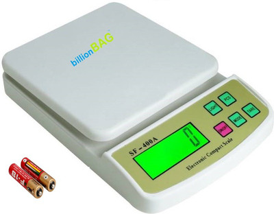 

Billionbag Advanced Multi-Purpose SF 400A 10 Kg With Battery Digital Household Use And Backlight Weighing Scale(White)