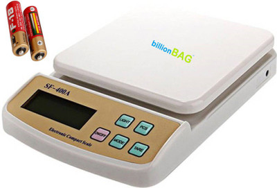 

Billionbag Advanced SF 400A 10 Kg With Battery Digital Household Use And Backlight Weighing Scale(White)
