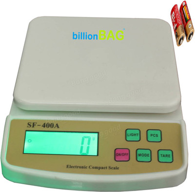 

Billionbag Fine & Durable Ultra Light Electronic Digital SF 400A 5 Kg With Battery Best Qualtiy Kitchen Use Weighing Scale(White)