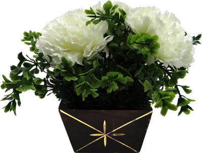 

Ace Flowers Multicolor Carnations Artificial Flower with Pot(6.7 inch, Pack of 1)